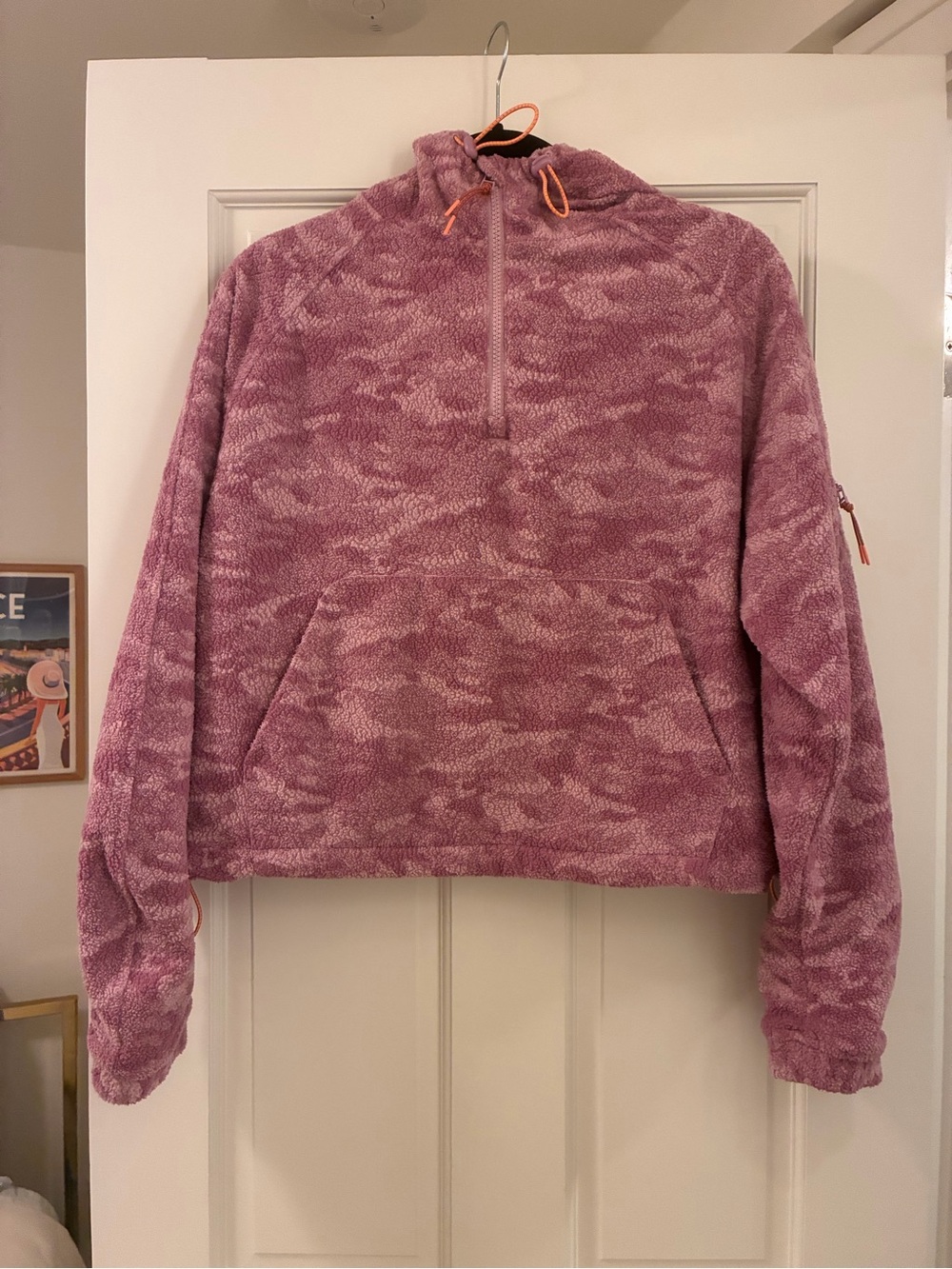 Outdoor Voices PRIMO Fleece Half Zip Hoodie Purple Camo Pullover